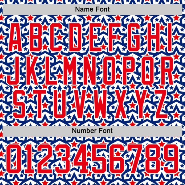 Custom Royal Fire Red-White American Flag Hockey Lace Neck Jersey