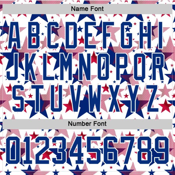 Custom White Royal-Red American Flag Hockey Lace Neck Jersey