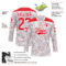 Custom White Fire Red-Royal American Flag Fireworks Hockey Lace Neck Jersey