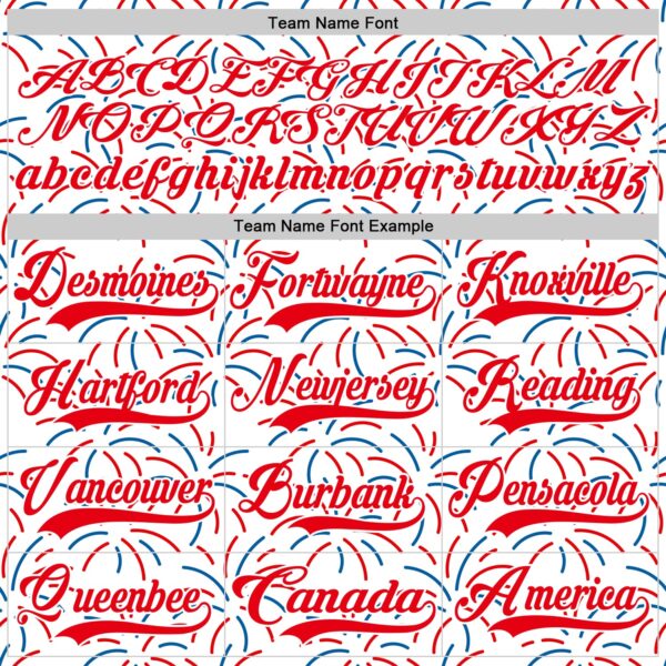 Custom White Fire Red-Royal American Flag Fireworks Hockey Lace Neck Jersey