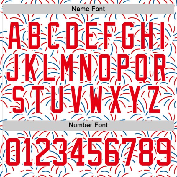 Custom White Fire Red-Royal American Flag Fireworks Hockey Lace Neck Jersey