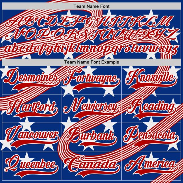 Custom Royal Red-White American Flag Hockey Lace Neck Jersey