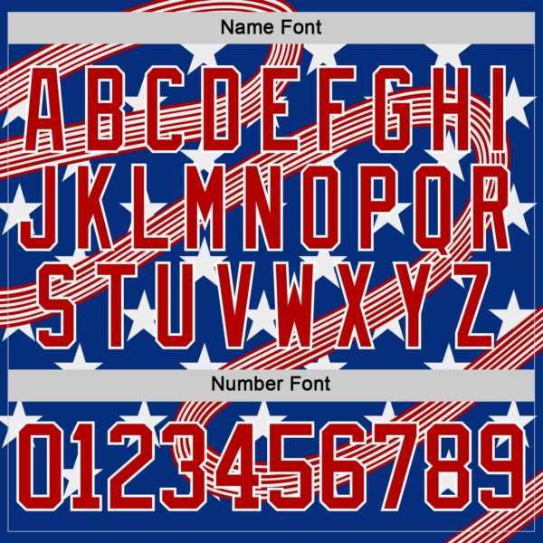 Custom Royal Red-White American Flag Hockey Lace Neck Jersey