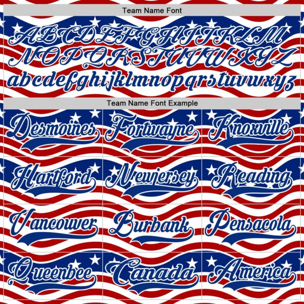 Custom White Royal-Red American Flag Hockey Lace Neck Jersey