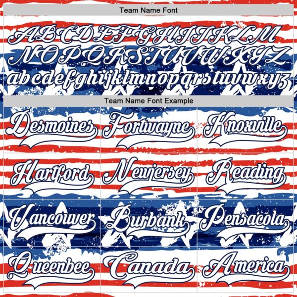 Custom White Red-Navy American Flag Painted Hockey Lace Neck Jersey