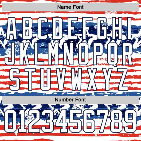 Custom White Red-Navy American Flag Painted Hockey Lace Neck Jersey
