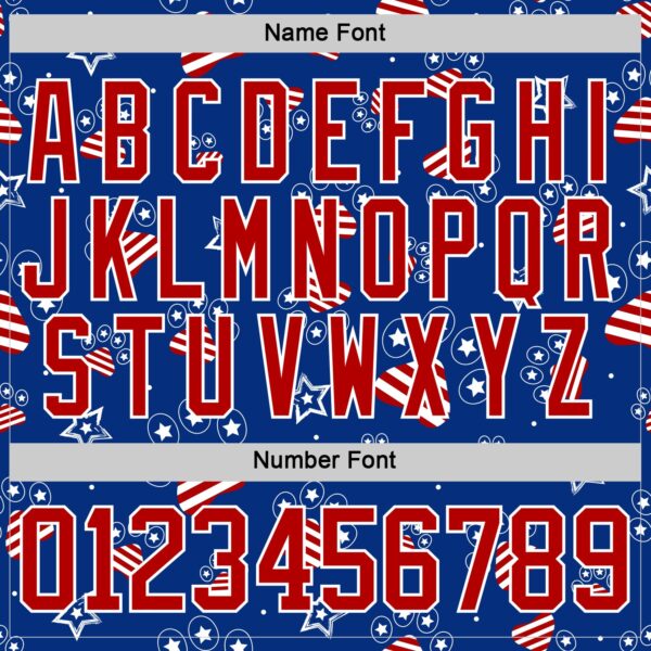 Custom Royal Red-White American Flag Hockey Lace Neck Jersey