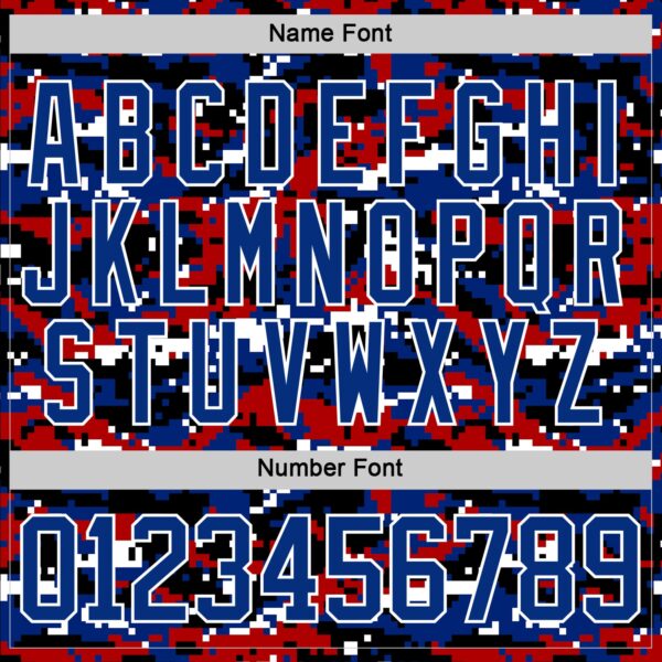 Custom Camo Royal Black-White American Flag Digital Camouflage Hockey Lace Neck Jersey