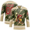 Custom Olive Red Vegas Gold-White Foodie Funny Hot Sauce Chili Hockey Lace Neck Jersey