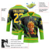 Custom Aurora Green Gold Black-White Foodie Funny Fries Hockey Lace Neck Jersey