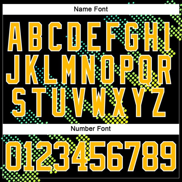 Custom Aurora Green Gold Black-White Foodie Funny Fries Hockey Lace Neck Jersey