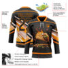 Custom Black Bay Orange-White Foodie Funny Tacos Hockey Lace Neck Jersey