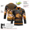 Custom Black Bay Orange-White Foodie Funny Tacos Hockey Lace Neck Jersey