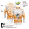 Custom White Bay Orange Foodie Funny Donuts Hockey Lace Neck Jersey