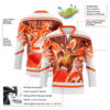 Custom White Orange Foodie Funny Thanksgiving Turkey Hockey Lace Neck Jersey