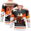 Custom Black Orange-White Foodie Funny Cola Hockey Lace Neck Jersey