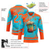Custom Lakes Blue Orange-White Foodie Funny Beer Hockey Lace Neck Jersey