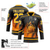 Custom Black Gold-White Foodie Funny Fries Hockey Lace Neck Jersey