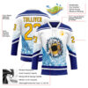 Custom Royal Gold Black-White Foodie Funny Beer Hockey Lace Neck Jersey