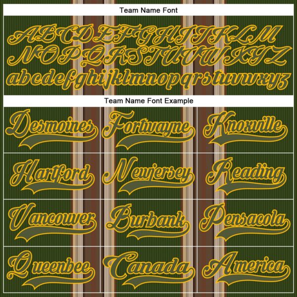 Custom Olive Brown Cream Gold-White Stripe Hockey Lace Neck Jersey