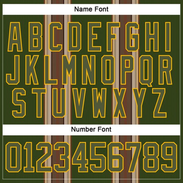 Custom Olive Brown Cream Gold-White Stripe Hockey Lace Neck Jersey