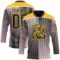 Custom Black Pink Gold-White Stripe Gradient Hockey Lace Neck Jersey