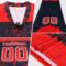 Custom Black Pink Gold-White Stripe Gradient Hockey Lace Neck Jersey