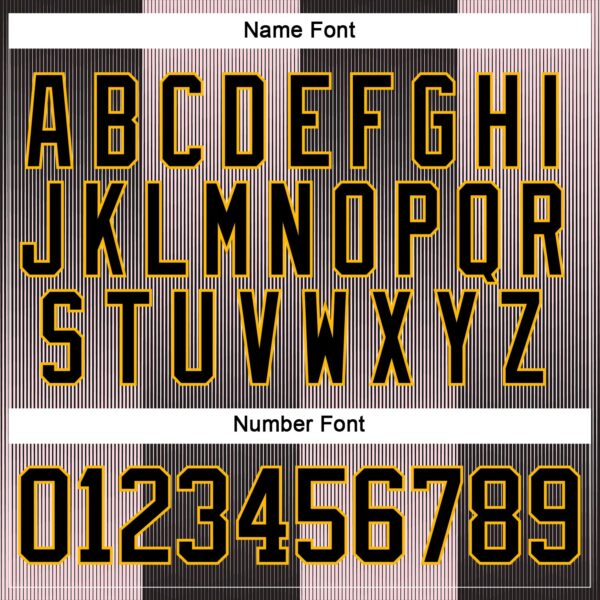 Custom Black Pink Gold-White Stripe Gradient Hockey Lace Neck Jersey