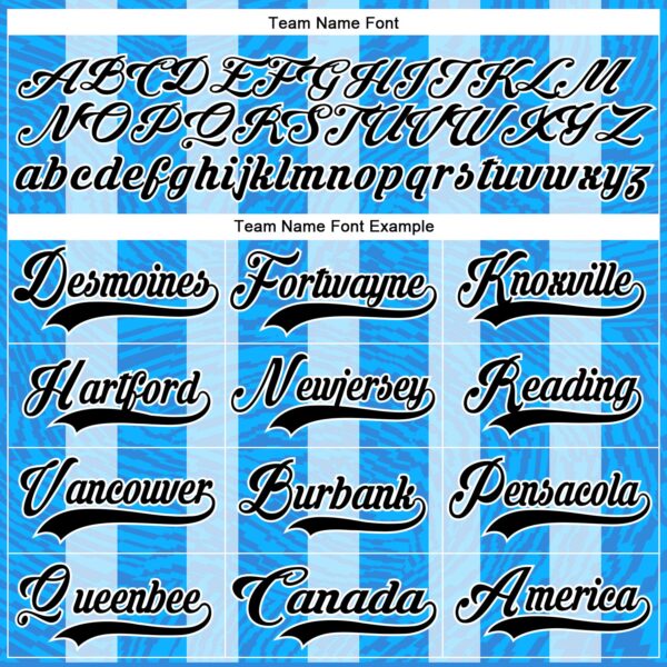 Custom Blue Black Powder Blue-White Stripe Hockey Lace Neck Jersey