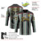 Custom Black Navy Green Red Gold-White Stripe Hockey Lace Neck Jersey