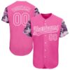 Custom Pink Pink-Camo 3D Pattern Design Authentic Baseball Jersey