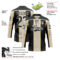 Custom Black Cream-White Stripe Hockey Lace Neck Jersey