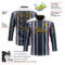 Custom Black Navy Red Gold-White Stripe Hockey Lace Neck Jersey