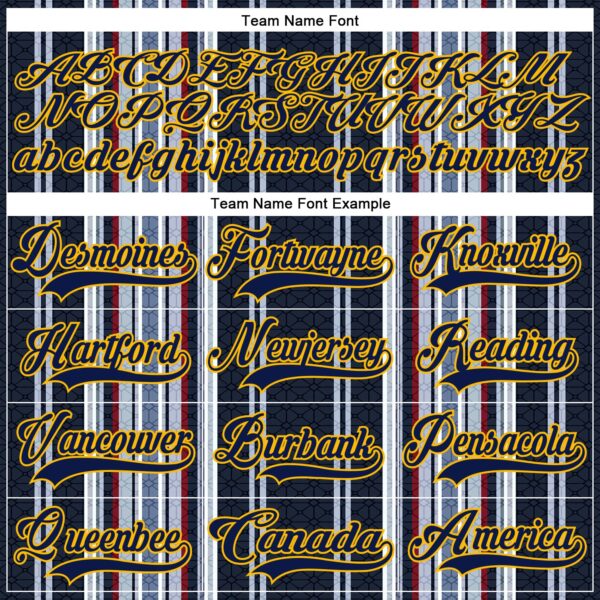 Custom Black Navy Red Gold-White Stripe Hockey Lace Neck Jersey