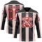 Custom Black Red Pink-White Stripe Hockey Lace Neck Jersey