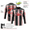 Custom Black Red Pink-White Stripe Hockey Lace Neck Jersey
