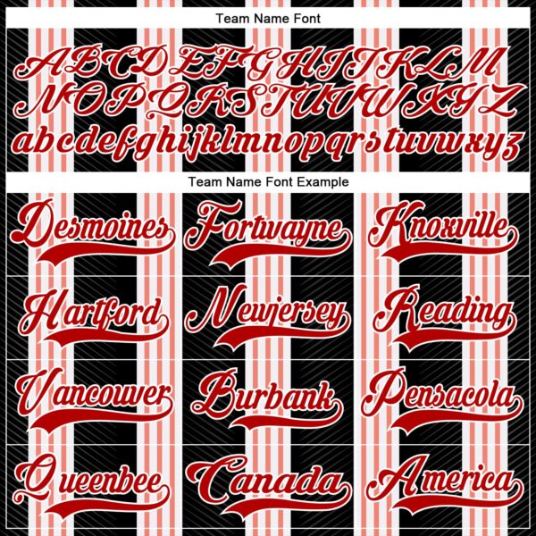 Custom Black Red Pink-White Stripe Hockey Lace Neck Jersey