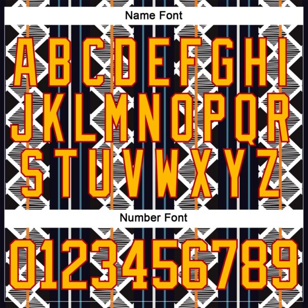 Custom Black Gold Blue Red-White Stripe Geometric Hockey Lace Neck Jersey