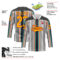 Custom White Gold Black Cream Green-Red Stripe Hockey Lace Neck Jersey