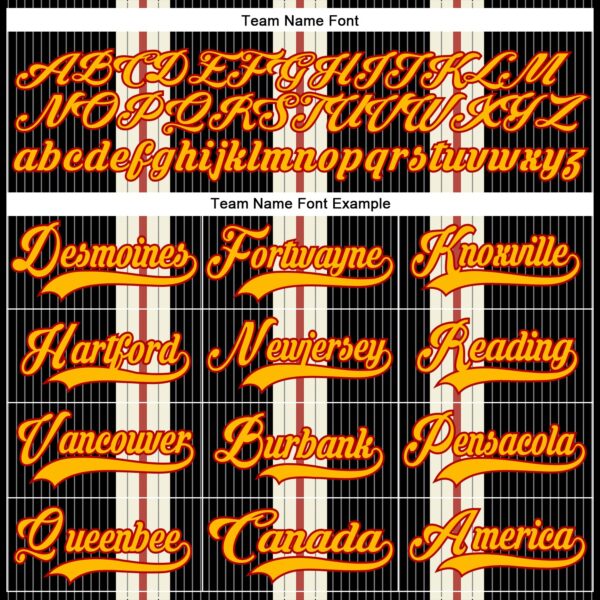 Custom Black Gold Cream-Red Stripe Hockey Lace Neck Jersey