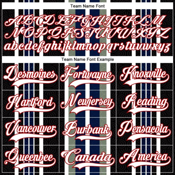 Custom Black White Green Navy-Red Stripe Hockey Lace Neck Jersey