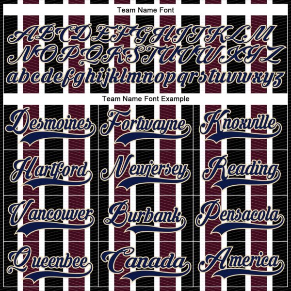 Custom Black Navy Red Cream-White Stripe Hockey Lace Neck Jersey