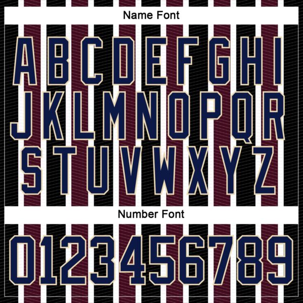 Custom Black Navy Red Cream-White Stripe Hockey Lace Neck Jersey