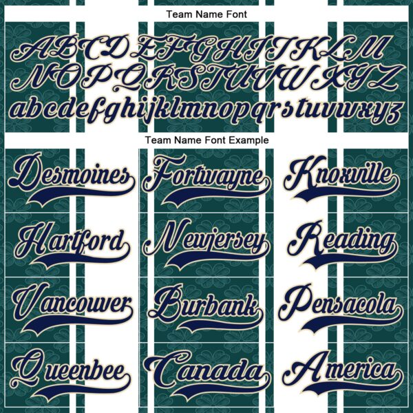 Custom Green Navy White-Cream Stripe Hockey Lace Neck Jersey