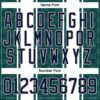 Custom Green Navy White-Cream Stripe Hockey Lace Neck Jersey