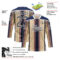 Custom Cream Steel Gray Red Navy-White Stripe Hockey Lace Neck Jersey