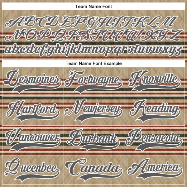 Custom Old Gold Steel Gray Red Cream-White Stripe Hockey Lace Neck Jersey