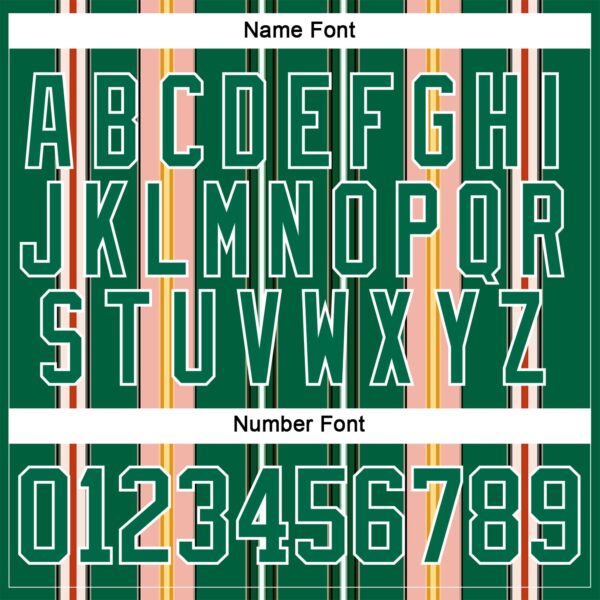 Custom Kelly Green Pink Yellow Black-White Stripe Hockey Lace Neck Jersey