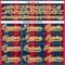 Custom Red Old Gold Navy White-Cream Stripe Hockey Lace Neck Jersey