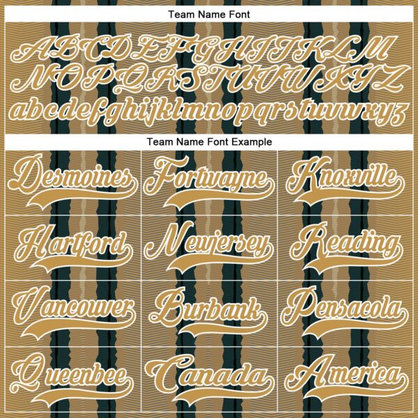 Custom Old Gold Green Black-White Stripe Hockey Lace Neck Jersey